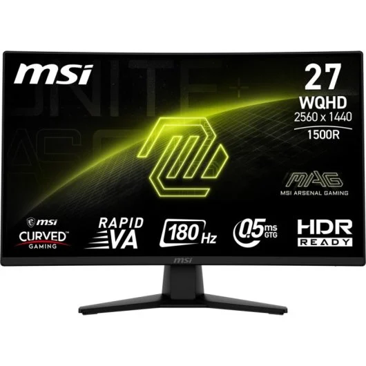 Monitor MSI MAG 274CQF 27" LED Rapid VA QHD 180Hz Curvo