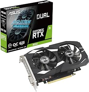 ASUS GeForce RTX 3050 LP BRK OC Edition 6GB GDDR6 (resistência ao pó IP5X, rolamentos de esferas duplas, suporte de aço inoxidável, PCIe 4.0, DLSS 3, HDMI 2.1, DisplayPort 1.4a, DVI-D e muito mais)